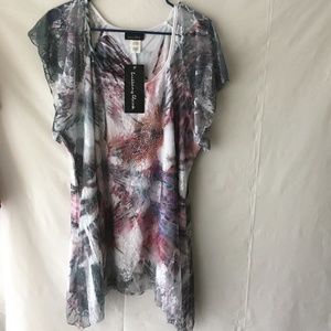 Brittany Black Womens Blouse Size 2X Colorful